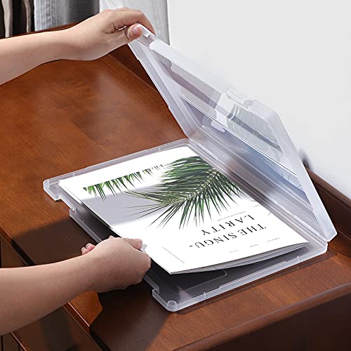 A4 File Box Paper Photo Storage Box A4 Portable Project Case Clear Plastic Document Magazine Organizer Box for Office School Supplies Accessories 12.52 x 9.5 x 0.95 Inch (15 Pieces) by Outus