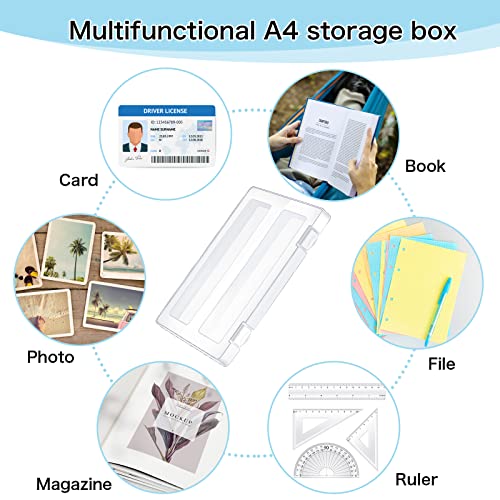 A4 File Box Paper Photo Storage Box A4 Portable Project Case Clear Plastic Document Magazine Organizer Box for Office School Supplies Accessories 12.52 x 9.5 x 0.95 Inch (15 Pieces) by Outus