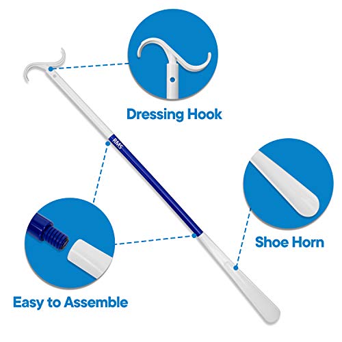 RMS 35.5 Inch Extra Long Shoe Horn Dressing Stick Aid Helper with Travel Bag by Royal Medical Solutions