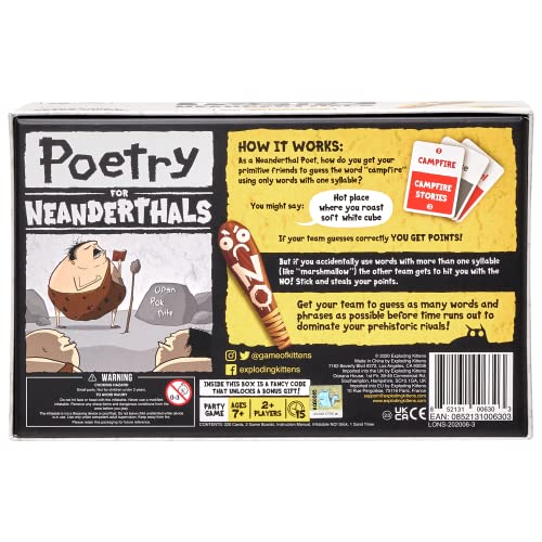 Poetry for Neanderthals by Exploding Kittens - Card Games for Adults, Teens & Kids from Exploding Kittens
