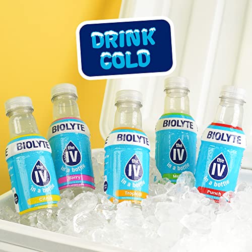 BIOLYTE Electrolyte Drink, Citrus 12 pack | IV Liquid Bottle for Dehydration | Hydration Supplement Drink with B Vitamins | Amino Acid Energy Drinks | Keto-Friendly Natural Low Sugar from RallyBrands, LLC