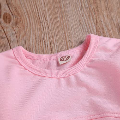 Toddler Girls Clothes Winter Warm Long Sleeve Tops Long Pants Suit Kids Soft Cotton 2Pcs Set (Pink, 3T) from 