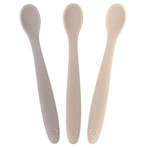 WeeSprout Silicone Baby Spoons - First Stage Feeding Spoons for Infants, Soft-Tip Easy on Gums, Bendable Design Encourages Self-Feeding, Ultra-Durable & Unbreakable, Dishwasher & Boil-Proof, Set of 3 by WeeSprout