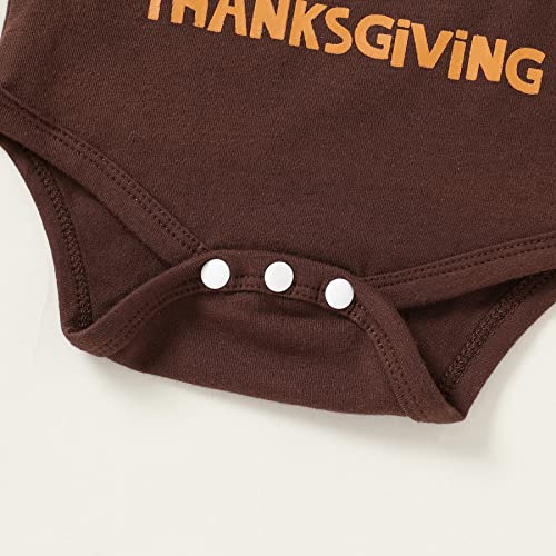 My First Thanksgiving Infant Baby Girls Boys Outfits Letter Print Romper+Turkey Pants+Hat 3PCS Clothes Set(My First Thanksgiving-A,12-18 Months) from 