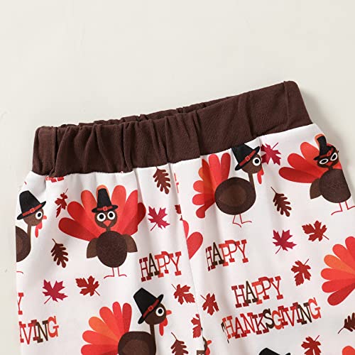 My First Thanksgiving Infant Baby Girls Boys Outfits Letter Print Romper+Turkey Pants+Hat 3PCS Clothes Set(My First Thanksgiving-A,12-18 Months) from 