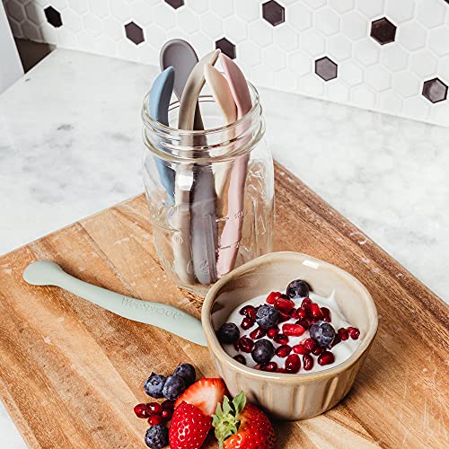 WeeSprout Silicone Baby Spoons - First Stage Feeding Spoons for Infants, Soft-Tip Easy on Gums, Bendable Design Encourages Self-Feeding, Ultra-Durable & Unbreakable, Dishwasher & Boil-Proof, Set of 3 by WeeSprout