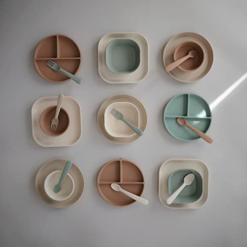 mushie Silicone Baby Feeding Spoons | 2 Pack (Dried Thyme/Natural) by mushie