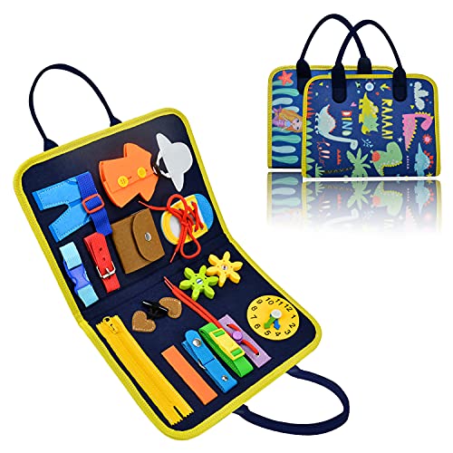 Busy Board, Montessori Toys Sensory Activity Developing Board for Fine Motor Skills, Sensory Toys Learning Board for Toddlers, Travel Toys for Plane and Car, Gifts for 2-6 Year Old Boys & Girls from VARANO