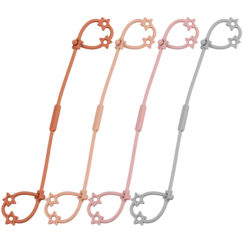 Toy Safety Straps, Adjustable Stretchable Sippy Cup Straps, Sippy Bottles or Pacifier to Stroller, Highchair, Car Seat, Hanging Basket (Blush,Muted,Clay,Gray) from Nearbyme
