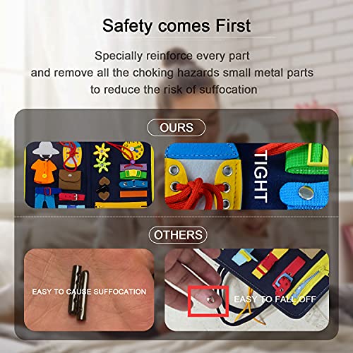 Busy Board, Montessori Toys Sensory Activity Developing Board for Fine Motor Skills, Sensory Toys Learning Board for Toddlers, Travel Toys for Plane and Car, Gifts for 2-6 Year Old Boys & Girls from VARANO