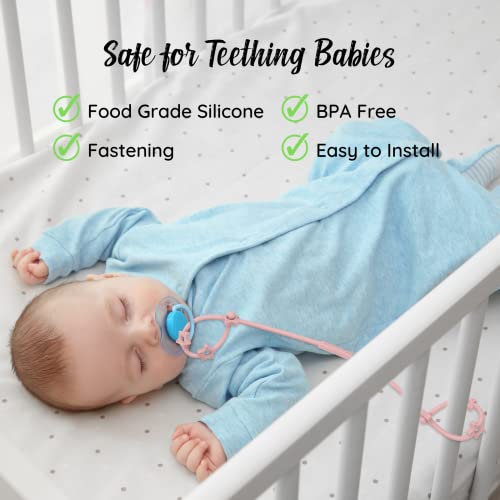 Toy Safety Straps, Adjustable Stretchable Sippy Cup Straps, Sippy Bottles or Pacifier to Stroller, Highchair, Car Seat, Hanging Basket (Blush,Muted,Clay,Gray) from Nearbyme