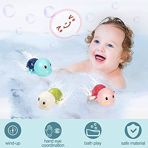 SEPHIX Bath Toys for Toddlers 1-3 Year Old Boys Gifts, Swim Turtle Water Bath Toys for Toddlers Boy Toys for 1 2 3 4 Year Old Girls Gifts, Wind-up Bathtub Toys for Baby Pool Toys Toddler Age 1-2-4 from SEPHIX