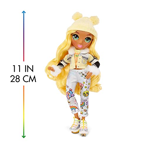 Rainbow High Winter Break Sunny Madison â Yellow Fashion Doll and Playset with 2 Designer Outfits, Pair of Skis & Accessories by MGA Entertainment