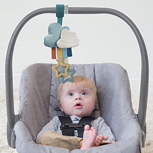 Itzy Ritzy Bitzy Bespoke Jingle Travel Toy for Stroller, Car Seat or Activity Gym, Features Jingle Sound, Hexagon Rings and Adjustable Attachment Loop, Cloud from Itzy Ritzy