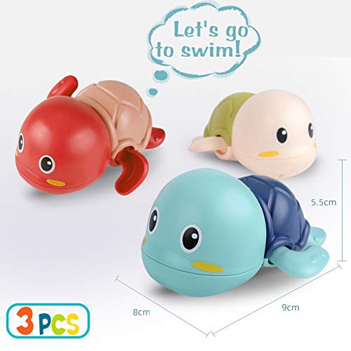 SEPHIX Bath Toys for Toddlers 1-3 Year Old Boys Gifts, Swim Turtle Water Bath Toys for Toddlers Boy Toys for 1 2 3 4 Year Old Girls Gifts, Wind-up Bathtub Toys for Baby Pool Toys Toddler Age 1-2-4 from SEPHIX
