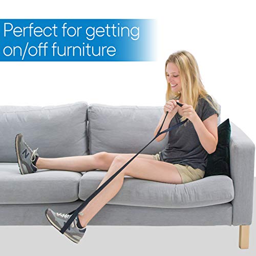 RMS 35 Inch Long Leg Lifter - Durable & Rigid Hand Strap & Foot Loop - Ideal Mobility Tool for Wheelchair, Hip & Knee Replacement Surgery (35 Inch Long) by Royal Medical Solutions