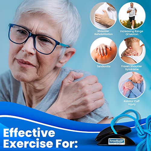 RangeMaster BlueRanger Shoulder Pulley with Patient Guide â Aids Recovery and Rehabilitation â Helps Enhance Pain Free Range of Motion â Adjustable, Metal Bracket Door Attachment from RangeMaster