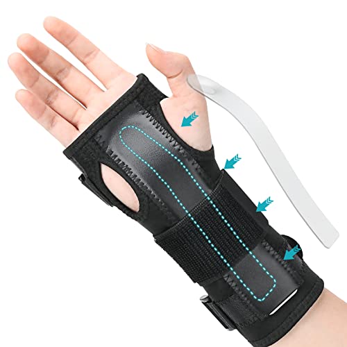 Wrist Splint for Carpal-Tunnel Syndrome by PKSTONE, Adjustable Compression Wrist Brace for Right and Left Hand, Pain Relief for Arthritis, Tendonitis, Sprains by PKSTONE