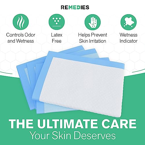 REMEDIES Disposable Underpad 23 X 36 Inches Ultra Absorbent 45g Bed Pads For Adults, Pets, (50 Count) from Remedies
