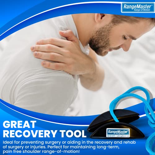 RangeMaster BlueRanger Shoulder Pulley with Patient Guide â Aids Recovery and Rehabilitation â Helps Enhance Pain Free Range of Motion â Adjustable, Metal Bracket Door Attachment from RangeMaster