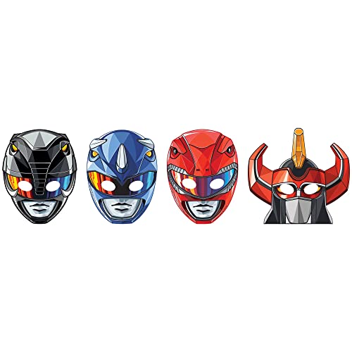Power Rangers Kid's Birthday Party Supplies Bundle Pack includes 16 Party Paper Masks from 