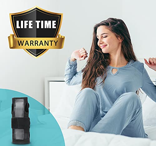 Wrist Splint for Carpal-Tunnel Syndrome by PKSTONE, Adjustable Compression Wrist Brace for Right and Left Hand, Pain Relief for Arthritis, Tendonitis, Sprains by PKSTONE
