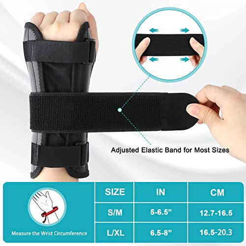 Wrist Splint for Carpal-Tunnel Syndrome by PKSTONE, Adjustable Compression Wrist Brace for Right and Left Hand, Pain Relief for Arthritis, Tendonitis, Sprains by PKSTONE