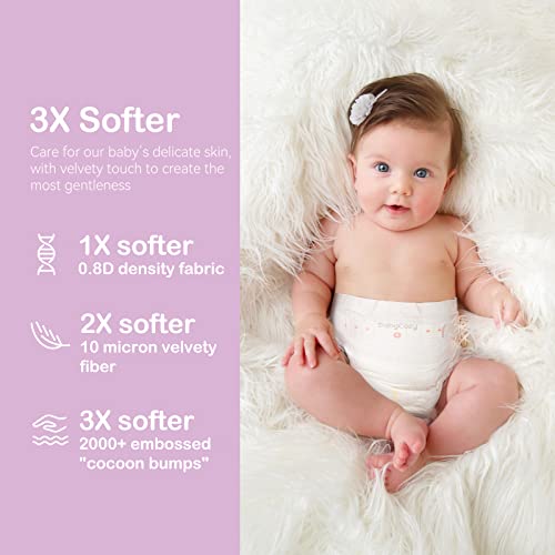 Newborn Diapers for Baby's Sensitive Skin Size 1(8-14lb) 82 Count,Babycozy Bouncy Soft Diapers Fit Baby Preemie, Dry Disposable Diapers Hypoallergenic Without Chlorine by Babycozy
