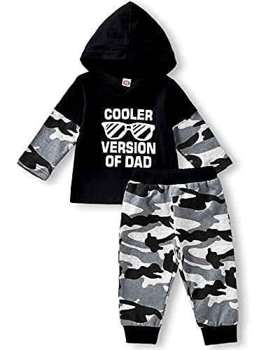 Toddler Baby Boys Hoodie Sweatshirt Outfits Spring Winter Sweatsuits Clothes Sets (Black, 18-24 Months) from 