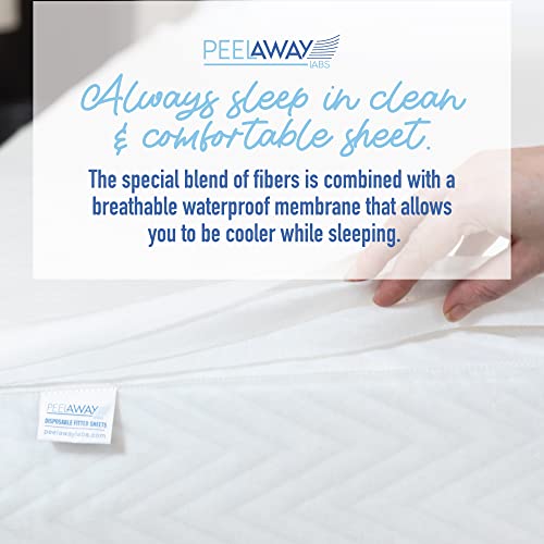 PEELAWAYS Disposable Fitted Bed Sheets Mattress Pad Protector â 100% Waterproof Designed Especially for Incontinence â Luxuriously Soft â Change in Under 60 Seconds (Full/Double - 5 Layer) by PEELAWAYS