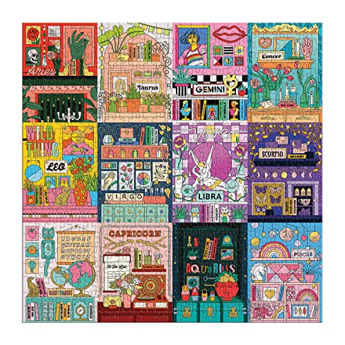 House of Astrology 500 Piece Foil Puzzle from Galison - 20" x 20" Beautifully Illustrated Puzzle, Thick & Sturdy Pieces, Fun and Challenging Activity for Adults, Perfect for Zodiac Enthusiasts! by Galison