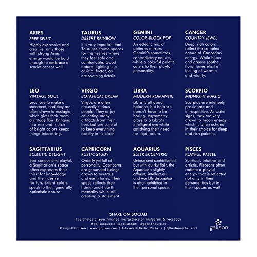 House of Astrology 500 Piece Foil Puzzle from Galison - 20" x 20" Beautifully Illustrated Puzzle, Thick & Sturdy Pieces, Fun and Challenging Activity for Adults, Perfect for Zodiac Enthusiasts! by Galison