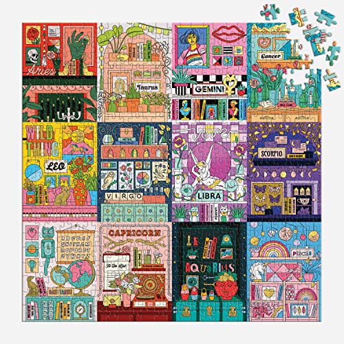 House of Astrology 500 Piece Foil Puzzle from Galison - 20" x 20" Beautifully Illustrated Puzzle, Thick & Sturdy Pieces, Fun and Challenging Activity for Adults, Perfect for Zodiac Enthusiasts! by Galison