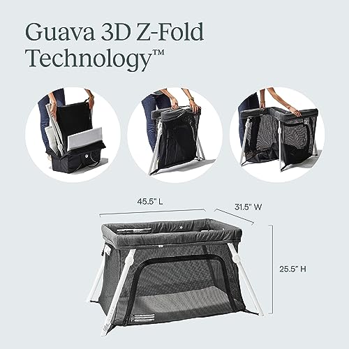 Lotus Travel Crib - Backpack Portable, Lightweight, Easy to Pack Play-Yard with Comfortable Mattress - Certified Baby Safe from Guava Family