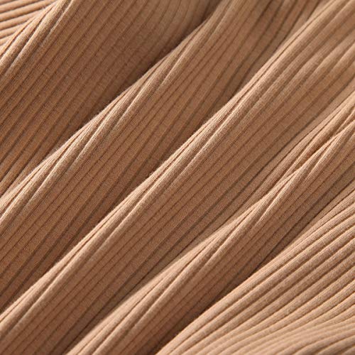 Newborn Baby Boy Girl Cotton Knitted Onesie Jumpsuit Gender Neutral Infant Ribbed Romper Clothes Khaki 3-6 Months from 