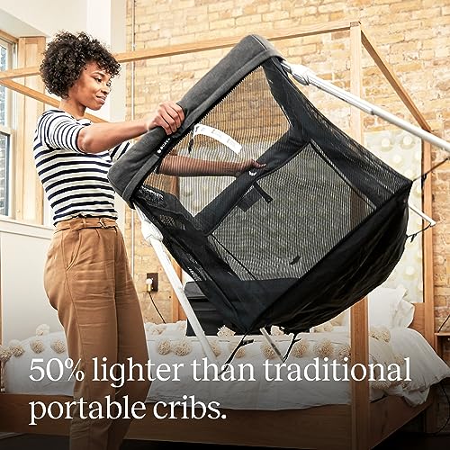 Lotus Travel Crib - Backpack Portable, Lightweight, Easy to Pack Play-Yard with Comfortable Mattress - Certified Baby Safe from Guava Family