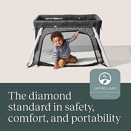 Lotus Travel Crib - Backpack Portable, Lightweight, Easy to Pack Play-Yard with Comfortable Mattress - Certified Baby Safe from Guava Family