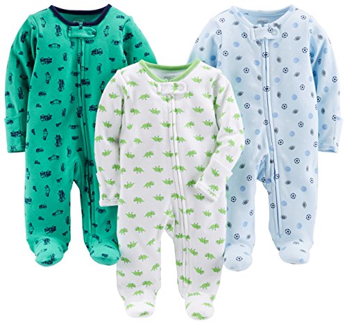 Simple Joys by Carter's Baby Boys' Sleep and Play, Pack of 3, Sports Pack/Cars/Dinosaur, 6-9 Months from Carter's Simple Joys - Private Label