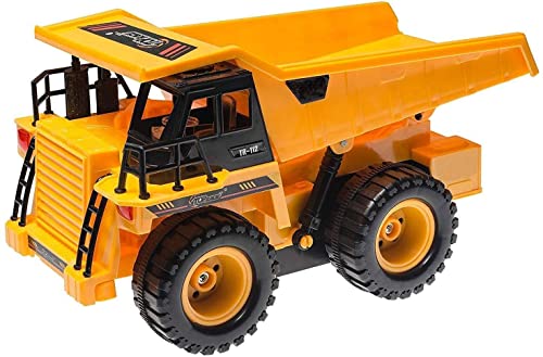 Top Race Remote Control Construction Dump Truck Toy, RC Dump Truck Toys, Construction Toys Vehicle, RC Truck Toys for 8,9,10,11,12 Year Old Boys and up, Toy Trucks 1:18 Scale, TR-112 from Top Race