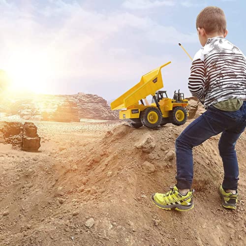 Top Race Remote Control Construction Dump Truck Toy, RC Dump Truck Toys, Construction Toys Vehicle, RC Truck Toys for 8,9,10,11,12 Year Old Boys and up, Toy Trucks 1:18 Scale, TR-112 from Top Race