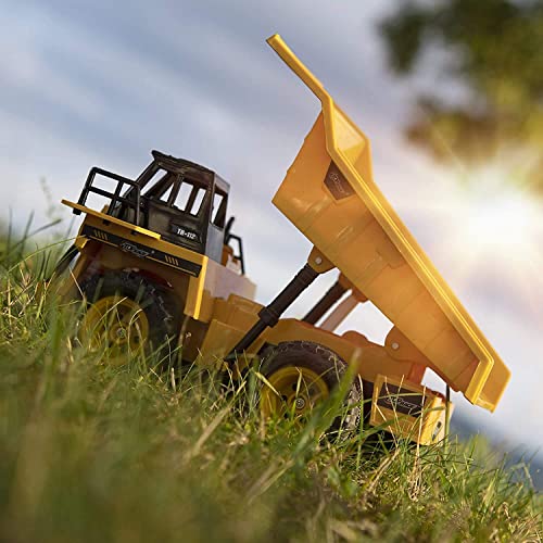 Top Race Remote Control Construction Dump Truck Toy, RC Dump Truck Toys, Construction Toys Vehicle, RC Truck Toys for 8,9,10,11,12 Year Old Boys and up, Toy Trucks 1:18 Scale, TR-112 from Top Race