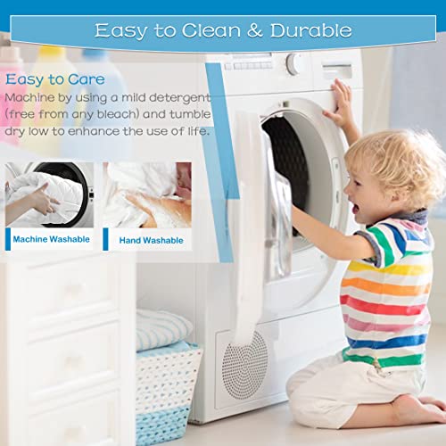 2 Pack Waterproof Crib Mattress Protector, Quilted Fitted Baby Mattress Cover, Extra Soft Breathable Toddler Mattress Pad 52x28-fits up to 9" , White by GRT