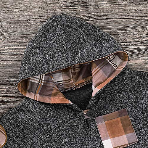 Toddler Infant Baby Boys Clothes Christmas Plaid Long Sleeve Hoodie Sweatshirt Pants Kids Fall Winter 2Pcs Outfits Set(Khaki Plaid, 12-18 Months(90)) from 