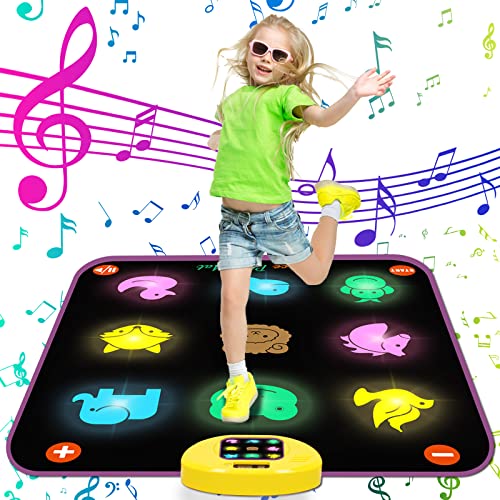 Dance Mat Toys for 3-8 Year Old for Kids, Upgraded Electronic Dance Pad with Light Up,Music Dance Game Mat with 5 Game Modes, 3 Challenge Levels,Birthday Xmas Gifts for 3 4 5 6 7 8+ Year Old Girls from ANNKIE
