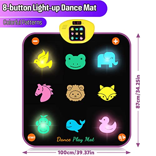 Dance Mat Toys for 3-8 Year Old for Kids, Upgraded Electronic Dance Pad with Light Up,Music Dance Game Mat with 5 Game Modes, 3 Challenge Levels,Birthday Xmas Gifts for 3 4 5 6 7 8+ Year Old Girls from ANNKIE