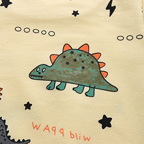 Toddler Baby Boy Clothes Animal Style Long Sleeve Tops Sweatsuit Pants Outfits Set (Light yellow, 18-24 Months) from 