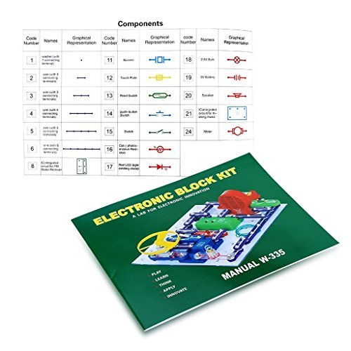 ELSKY Circuits for Kids 335 Electronics Discovery Kit, Circuits Experiments Kit, Smart Electronics Block Kit,Educational Science Kits Toy,Great DIY Building Blocks Electric Circuits Kits for Child by EL-SKY