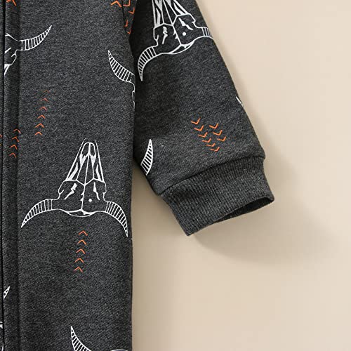 Omkzanbi Western Baby Boy Clothes Newborn Cowboy Jumpsuit Cow Printed Onesie Long Sleeve Bodysuit Fall Winter Outfit (Western Onesie Cow Printed, 0-3 Months) from Omkzanbi