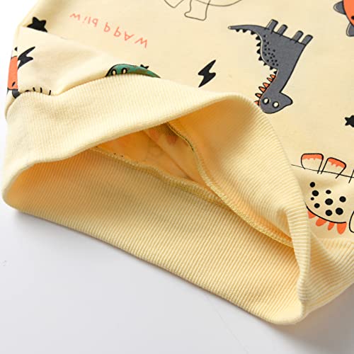 Toddler Baby Boy Clothes Animal Style Long Sleeve Tops Sweatsuit Pants Outfits Set (Light yellow, 18-24 Months) from 