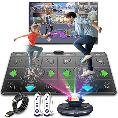 FWFX Dance Mat for Kids and Adults Musical Electronic Dance Mats with HD Camera, Double User Wireless Dancing Mat, Exercise & Fitness Dance Step Pad Game for TV, Toys Gift for Girls & Boys Ages 6+ by FWFX